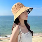 [Ling88] Women Foldable Sun Hat Quick Dry Women's Cotton Hat Sun Hat Female Summer Double-Sided Wild Fisherman Hat Uv Protection Sun Hat Travel Sun Hat Fisherman's Hat,Orange