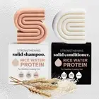 Strengthening Hair Solid Shampoo & Conditioner Bar Soaps with Rice Water Protein