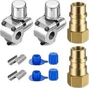Perfk Piercing Valve Kit Piercing Tap Valve Converts Fit 7/16 inch Low Side Port System Retrofit Kit R12 to R134A, 2 Set
