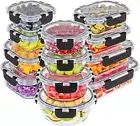 12 Pack Glass Food Storage Containers Set,Glass Meal Prep Containers Set with Li