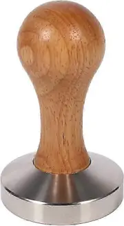 2025 Espresso Tamper with Wooden Handle, Stainless Steel Base for Pressing Coffee Beans, 57.5 Mm Diameter