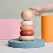 Wooden Stacking Toy Tumbler Block Stacking Child Fine Motor Skill Toy