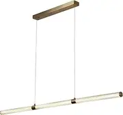 Lexi Lighting Astrid 3 Light LED Pendant Light, Acrylic Silicone Shade, Dimmable Integrated LED 2000 Lumens, Gold Iron Base, Minimalist Linear Chandelier for Kitchen Island Dining Room Office