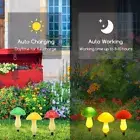 8Pcs LED Solar Mushroom Lights Kit Outdoor Solar Garden Lamp with 8 CagGm