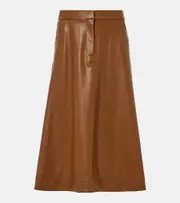 [Veronica Beard] Veronica Beard Louise faux leather midi skirt AU 16 brown