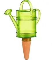 Scheurich Nelly Self-watering Device | Green Plastic & Ceramic Watering Can | 110 ml Capacity | Up to 4 Days Watering | Living Room & Balcony