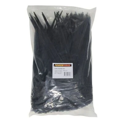 Powerforce Cable Tie Black 380mm x 7.6mm Pack of 1000 POWCT3807BK/1000