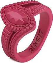 [Rinfit] Silicone Rings for Women - Promise Silicone Ring Women - Rubber Wedding Rings - Silicone Wedding Bands Women - Marquise & Pear Collections