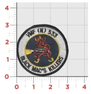 MARINE CORPS VMF(N)-533 BLACK MAC'S KILLERS EMBROIDERED PATCH HOOK & LOOP