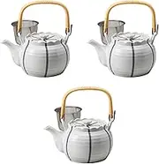 Set of 3, Set of 3 with Line U No. 6 Earthen Bottle [5.5 x 4.5 inches (14 x 11.5 cm) 850cc] | Arita Yaki Pot, Setomonohonpo