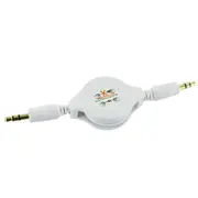80cm Retractable AUX Cable 3.5mm Stereo Audio Car Input White