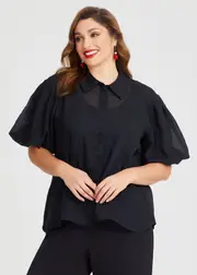 [TS] Taking Shape Natural Kalee Shirt Size 16 in Black - Plus Size Women's Clothing Black