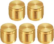 uxcell 5pcs Potentiometer Knob Knurled Shaft Gold Tone Aluminum 6mm Shaft Dia. Rotary Knob 15mmx13mm Volume Control Knob