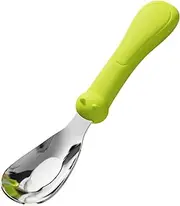 Baby Feeding Spoon, Silicone Handle Spoon, Stainless Steel Safety Utensils, 5.83x1.14x1.14 Inches, Soft Spoons for Baby Led Weaning, Infant Food Ladle for Mealtime