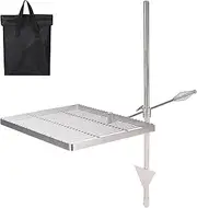 REDCAMP Stainless Steel Swivel Campfire Grill Grate, Portable Fire Pit Grill, Heavy Duty Steel Grate & Camp Fire Rack with Carrying Bag for Outdoor Camping Cooking