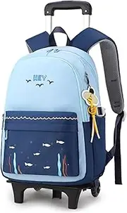 [ZHANAO] Rolling Backpack Luggage BookBag with Wheels Trolley Bag Wheeled Travel Backpack for Girls & Boys Trolley Bag