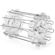BBQ Steel Metal Roaster Rotisserie Skewers Needle Cage Oven Kebab Maker Grill silver
