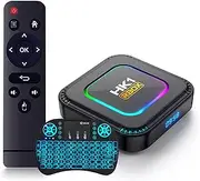 CHROX Android 13.0 TV Box,HK1 RBOX K8［4GB+128GB］RK3528 Quad Core CPU Smart TV Box Android Media Player Support USB 3.0/ 3D/ 4K/8K H.265/2.4G/5G WiFi with Wireless Mini Keyboard,4gb+128gb