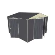 Build-a-Shed 3.0 x 3.0 x 2.3m Gable Triple Hinge Door Shed - Grey