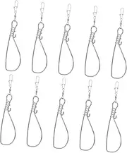 GALPADA Stainless Steel Fishing Snap Locks 10pcs Set Saltwater Tackle Accessories Portable
