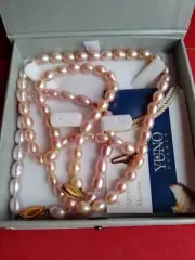 Yuno Pearls pearl necklace + bracelet Set In Original BOX Unused
