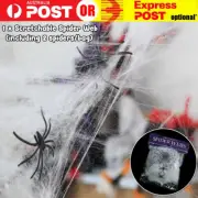 Stretchable Spider Web Halloween Spooky Scary Ghost Party Decoration + 2 Spiders