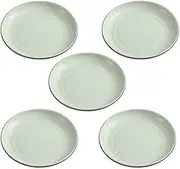ZGWANSUI 15cm Wheat Straw Appetizer Plates, Unbreakable Small Dessert Plates Set of 5, Lightweight Round Dishes Tableware, Reusable Flat Dinner Platters for Snack, Fruits, Noodles (Green)