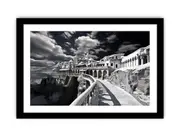 Black & white Monastery Art Framed print