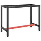 vidaXL Work Bench Frame Matte Black and Matte Red 110x50x79 cm Metal 2BB