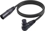 RESFNSE XLR Microphone Extension Cable Adapter, 90 Degree Female to Straight Male 3-Pin Mic Cable 1M Easy Install