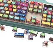 Custom Pudding Keycaps Set 125 PBT Keycaps,Rainbow Candy Style Dye-Sub Backlight ASA Profile for MX Switch Mechanical Gaming Keyboards,Full Size,87 TKL,75%, 65%, 60%