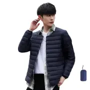 Nevenka Mens Down Jacket Packable Lightweight Two Wear Waterproof Coat-NavyBlue