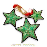 5PCS Christmas Tree Ornament stars Jingle Bells Papier MACHE XMAS AU