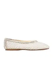 Forte Forte Mesh Embellished Flat Shoes 40 STONE