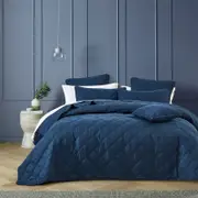 Barclay Coverlet Navy - Queen/king Bed With Pillowcase