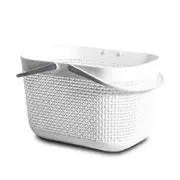 2Pcs Portable Bath Basket Shower Basket For Bathroom Hollow Storage Box Household Multifunctional With Handle Folding Storage Basket