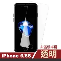 在飛比找momo購物網優惠-iPhone6 6S 透明高清非滿版半屏手機保護貼9H玻璃鋼