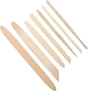 CAXUSD Complete Pottery Carving Kit 7-Piece Bamboo Sculpting Tools Round Head Scrapers Clay Roller Clay Craft Tools for Pottery Work