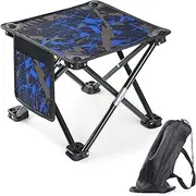 Simpeak Folding Stool for Adults Load Capacity to 150KG, Camping Stool Foldable Travel Stool Backpacking Small Seat Chair for Outdoor Beach Gardening BBQ Hiking Fishing Stools with Carry Bag, Blue