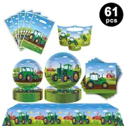 Tractor Farm Theme Party Tableware 10 Guest Pack Plates Cups Napkins Tablecloth Loot Bags