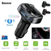 Baseus Handsfree Wireless Bluetooth Car FM Transmitter MP3 Player USB Charger AU