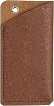 uxcell Leather Knife Sheath 4.72" x 2.36" Leather Pocket Knife Sheath with Hole for Folding Knife Camping Hunting Outdoors, Brown