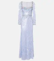 [Jenny Packham] Jenny Packham Kestra sequined gown AU 14 blue