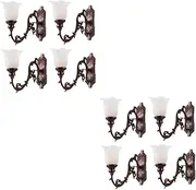 8 Pcs Dollhouse Wall Light Miniature Led Wall Lamp DIY Sand Table Decor Miniature Scene Accessories Miniature Wall Lamp Model Tiny Wall Lamp Model Mini Luminous Wall Lamp