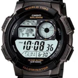 CASIO卡西歐10年電力電子錶以飛機儀表板為發想概念(AE-1000W-1A) (AE-2100W)AE-1200黑框