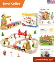 Versatile 55-Piece Train Set with Crane - Engaging Educational Toy for Ages 3-7