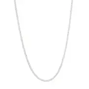 1.25MM SQUARE WHEAT CHAIN NECKLACE REAL 14K WHITE GOLD