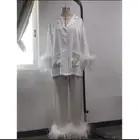 White Feather Pajama Set