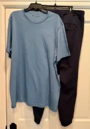 New Set of Pants and T-Shirt by Travis Mathew Blue Very Soft Sz XXL