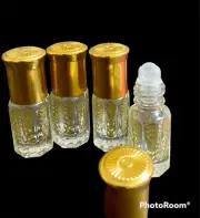 3ml Empty Glass Roll-On Atomizer Travel Attar Essential Oil Perfume Bottle 4 pcs